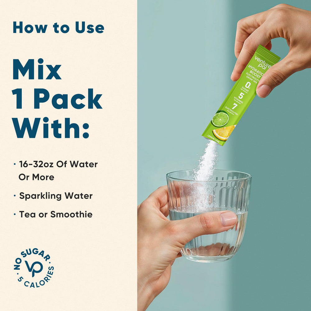 16 sticks per box of Venture Pal Hydration Boost