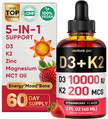 Venture Pal Vitamin D3 10000 IU & K2 MK-7 bottle front