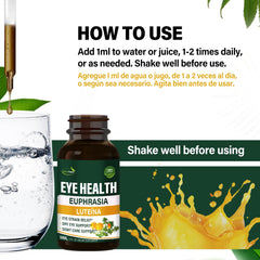 Vision health concept with herbal drops imagery