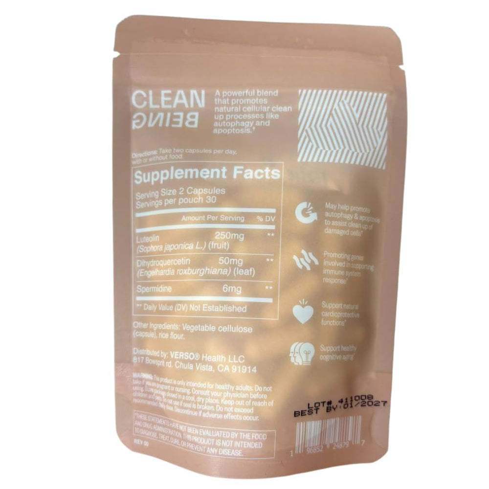 Close-up of Verso Clean Being capsules