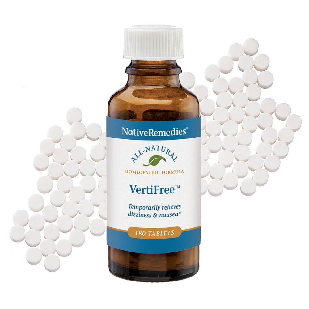 VertiFree hero image showing bottle and tablets