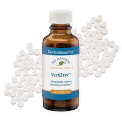 VertiFree hero image showing bottle and tablets