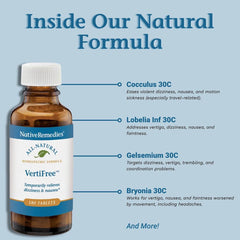 VertiFree packaging with label highlighting natural homeopathic formulation.