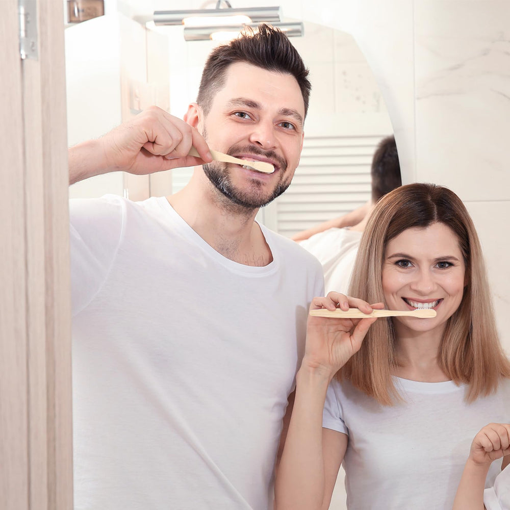 Bulk 200-pack bamboo toothbrushes for family and group use