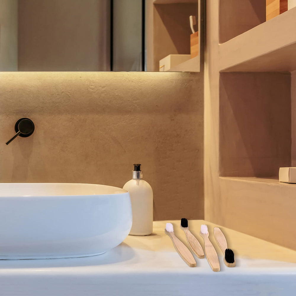 Eco-friendly bamboo toothbrushes suitable for camping and travel