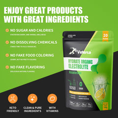Veterco lemon-flavored electrolyte dissolving in water delivers refreshing drink