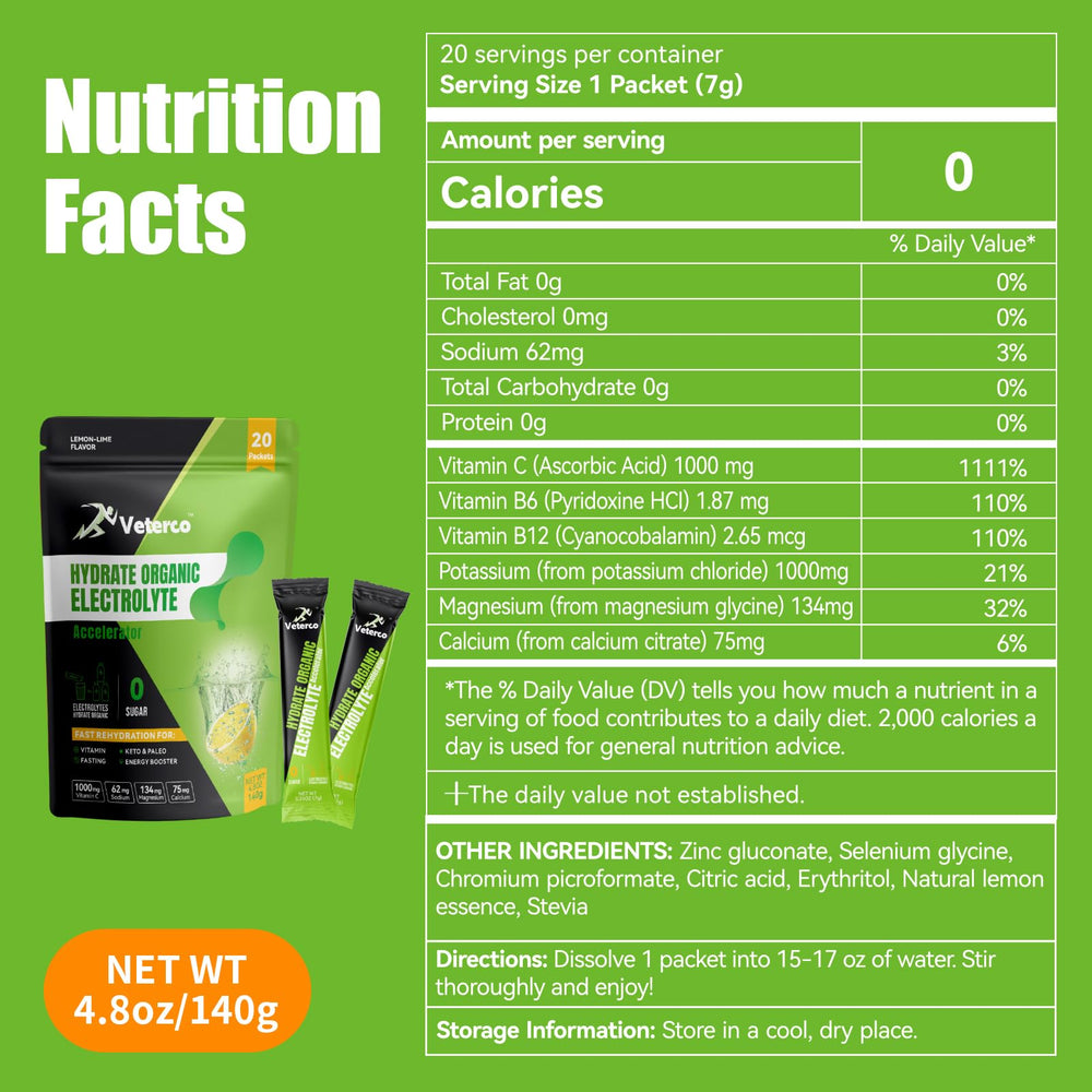 Veterco electrolyte drink stirred with ice in a glass for easy mixing