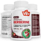 Bottle of VEV Berberine 120 capsules