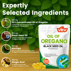 Black seed oil and moringa ingredients included in VEV blend