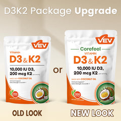 Label close-up showing D3 10,000 IU and K2 MK-7