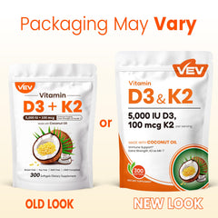 Product label showing 5000 IU D3 and 100 mcg MK-7 K2