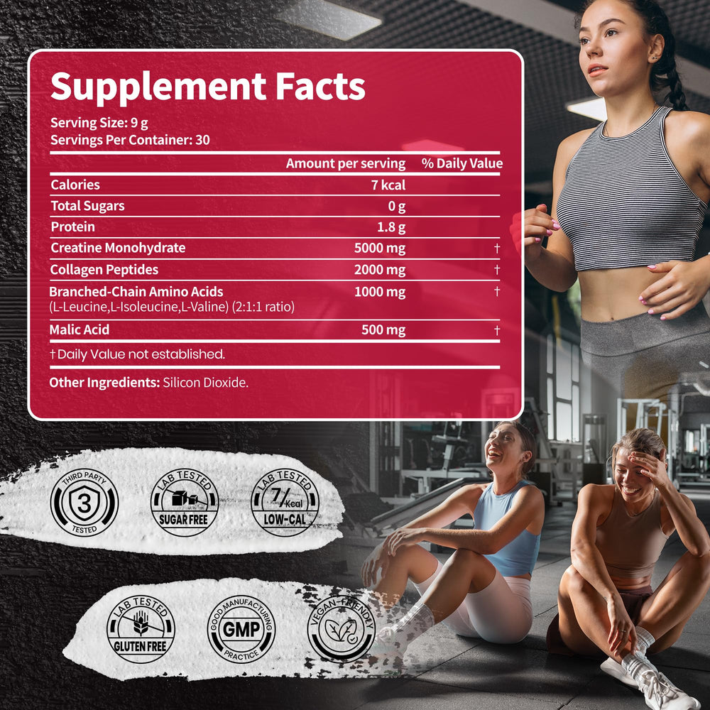 Unflavored creatine powder with scoop