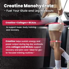 Unflavored creatine powder dissolving easily in liquid