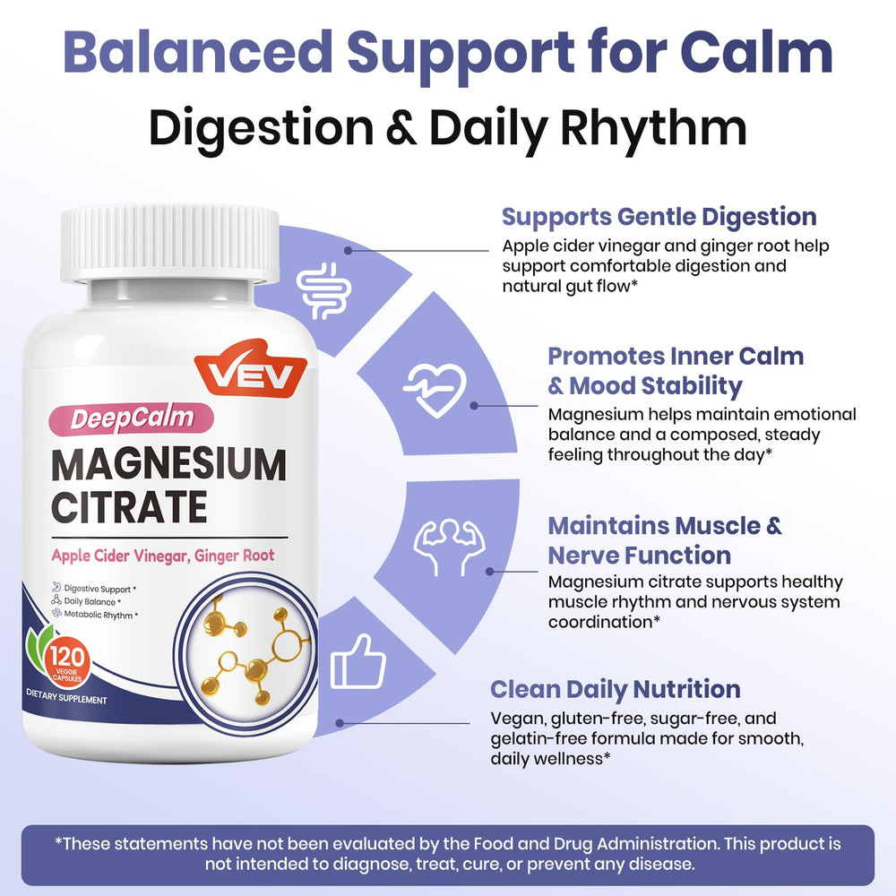 Illustration of apple cider vinegar and ginger ingredients used in DeepCalm