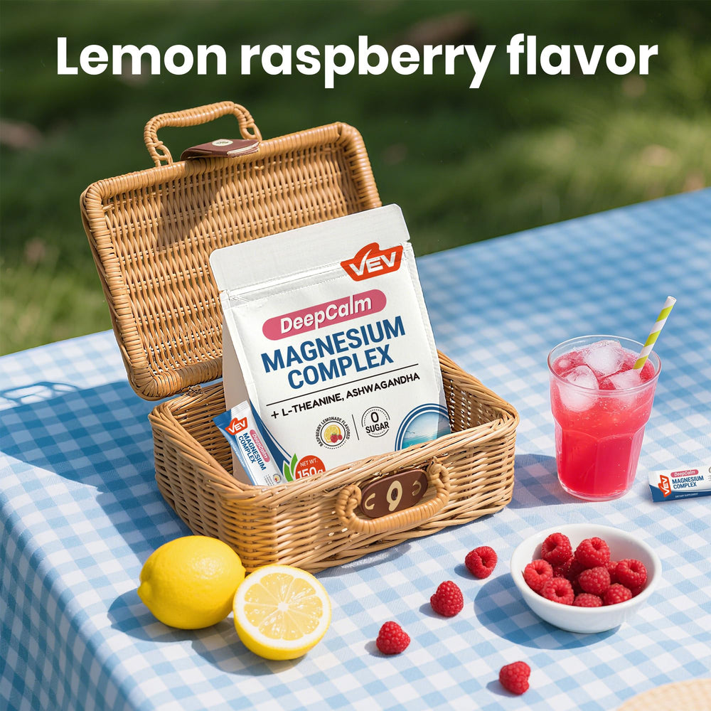Raspberry Lemonade flavored magnesium drink ready to mix with water