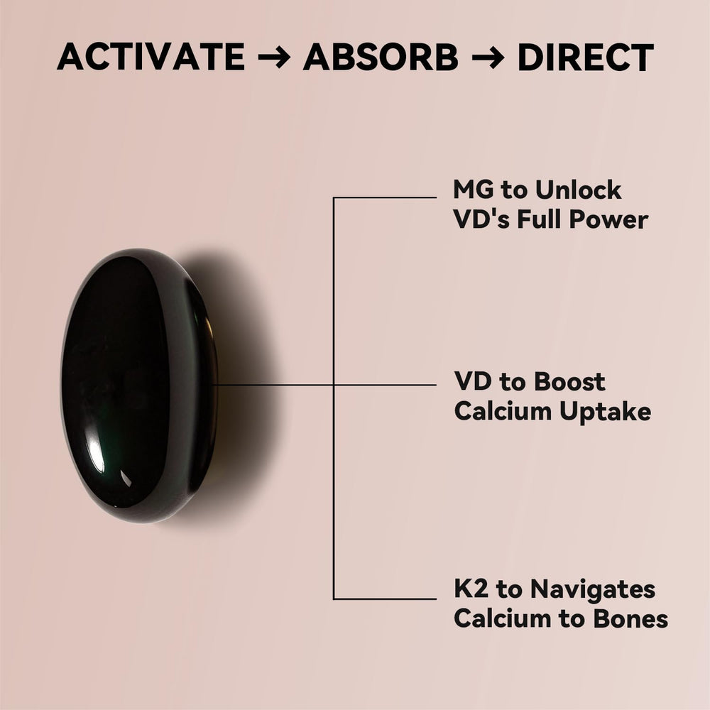 Front packaging and bottle of Vevoec D3 K2 Magnesium Complex