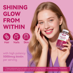 Nutrition facts panel for Vevoec Gynable Biotin Gummies