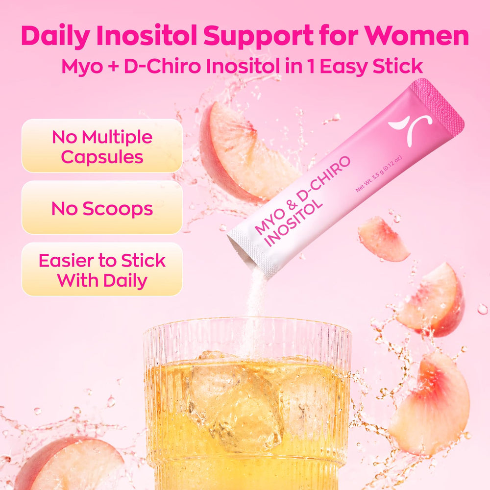 Vevoec Gynable open sachet showing powder and convenient dosing