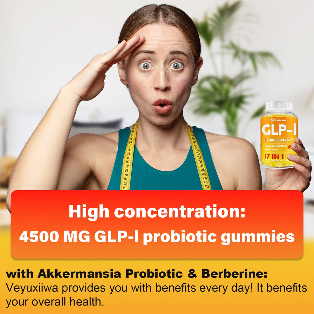 Veyuxiiwa GLP-l Gummies ingredient label showcases gluten-free and non-GMO attributes.