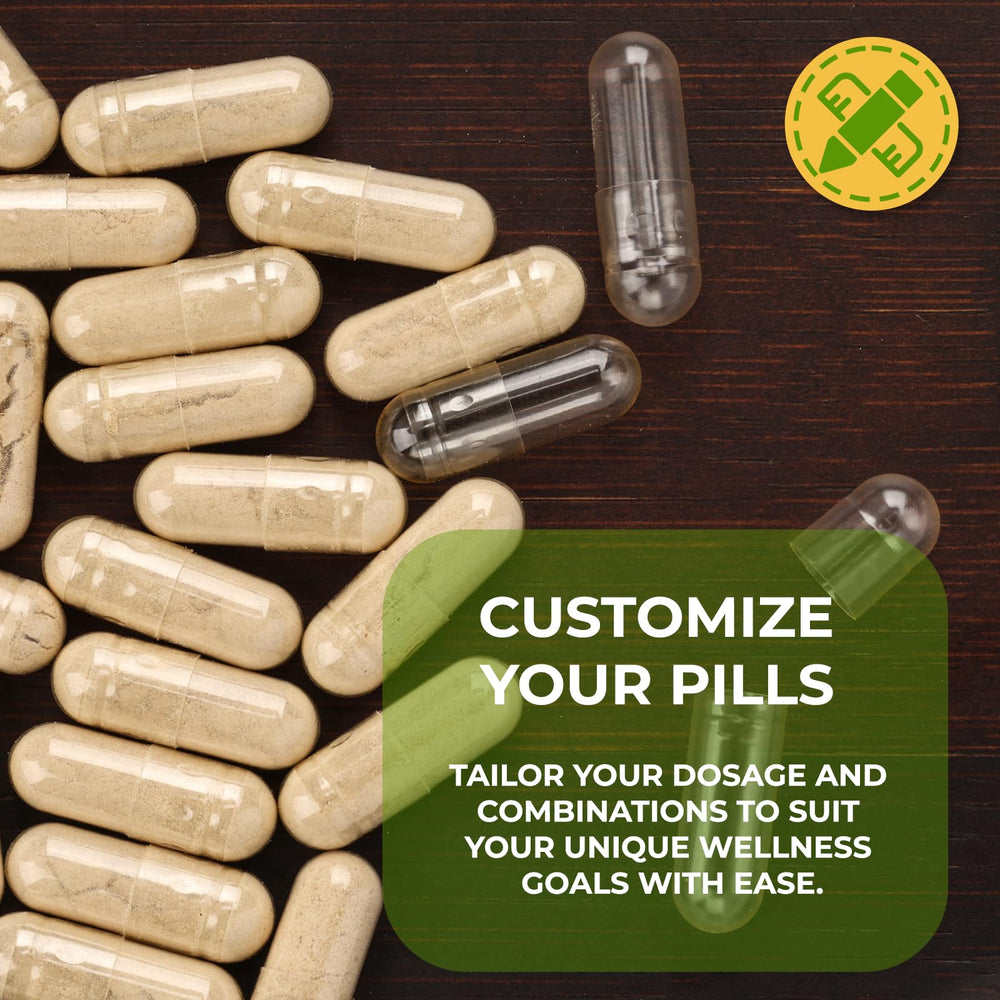 Fillable veggie pill capsules for vitamins and nootropics