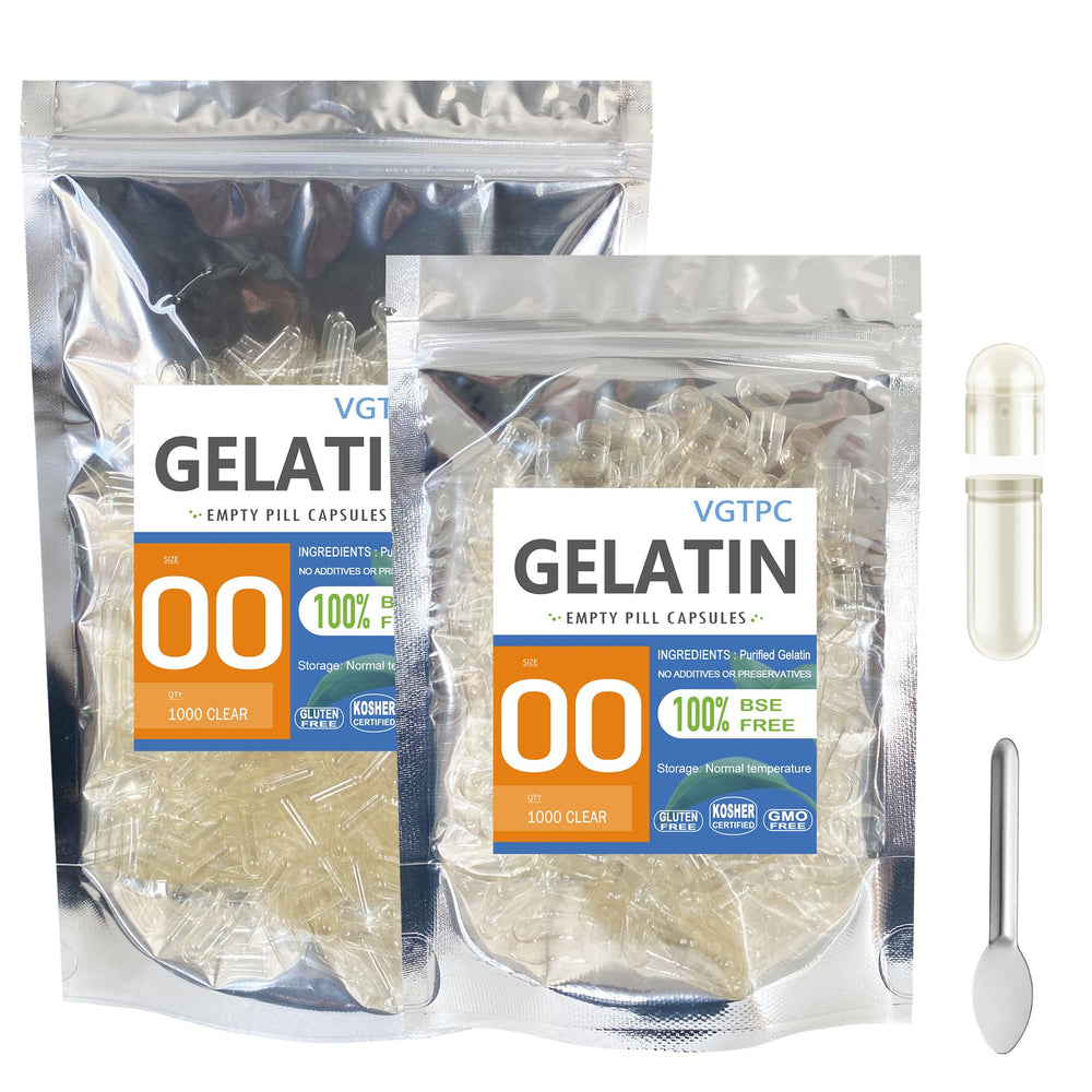 VGTPC Size 00 empty gelatin capsules separated