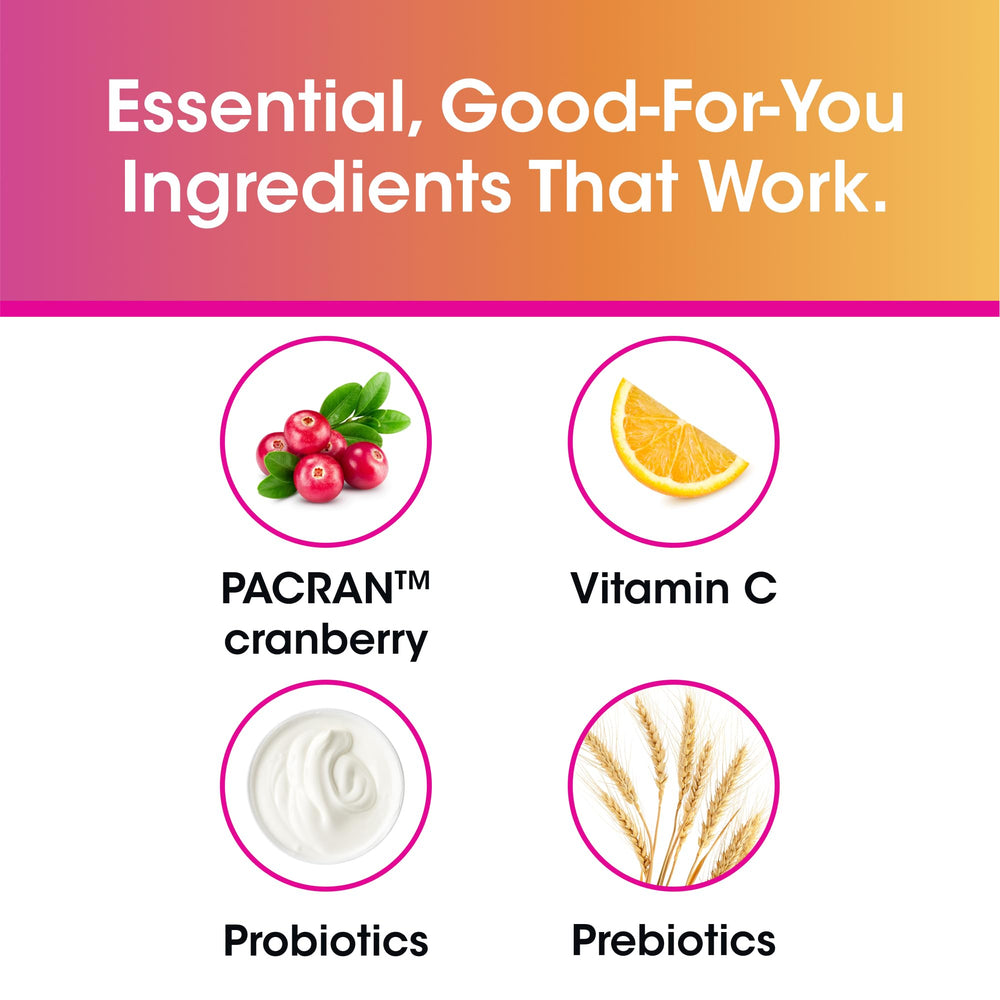 vh essentials probiotics for women cranberry powder closeup suggests urinary and feminine health support.