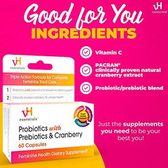Illustration of prebiotics, probiotics and natural cranberry powder in the formula