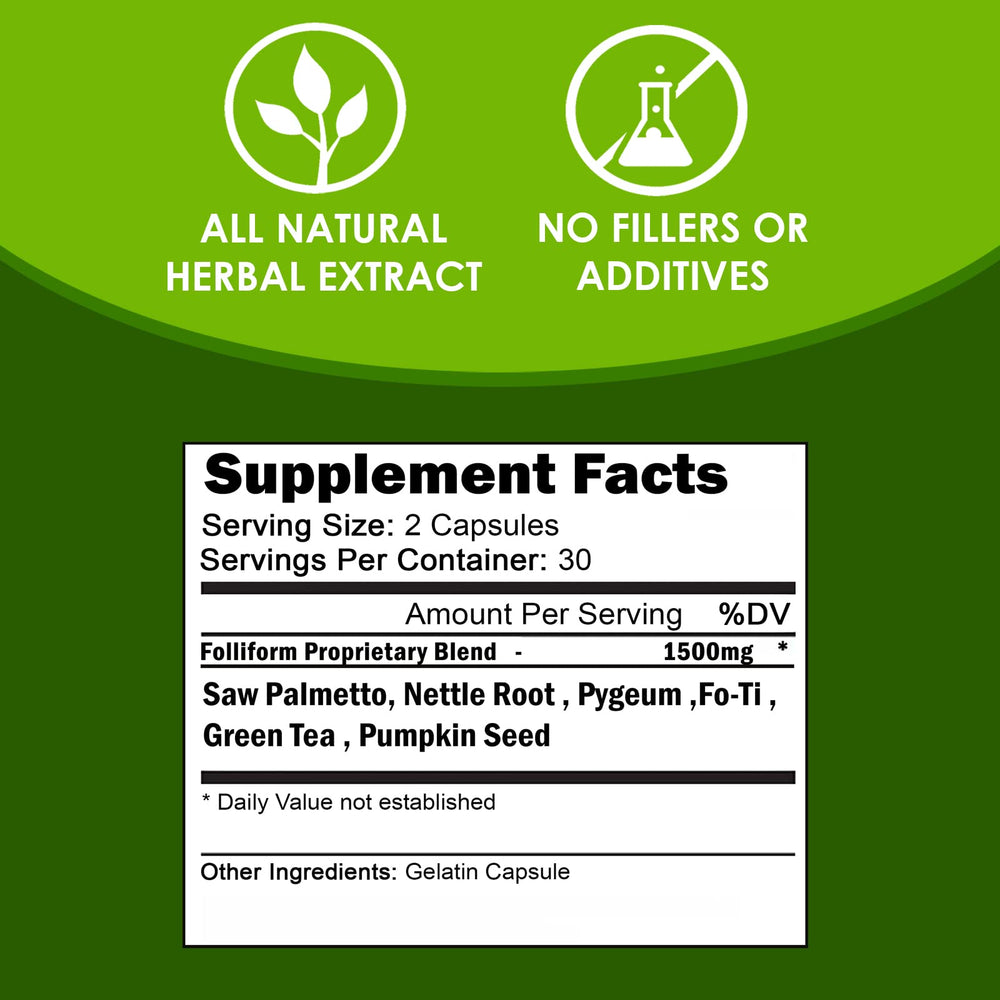 VH Nutrition FOLLIFORM ingredients scene highlights green tea and pumpkin seeds for hair nourishment