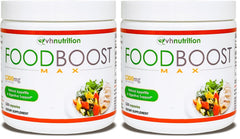 VH Nutrition FoodBoost MAX pack-front showing the two-bottle setup for appetite support