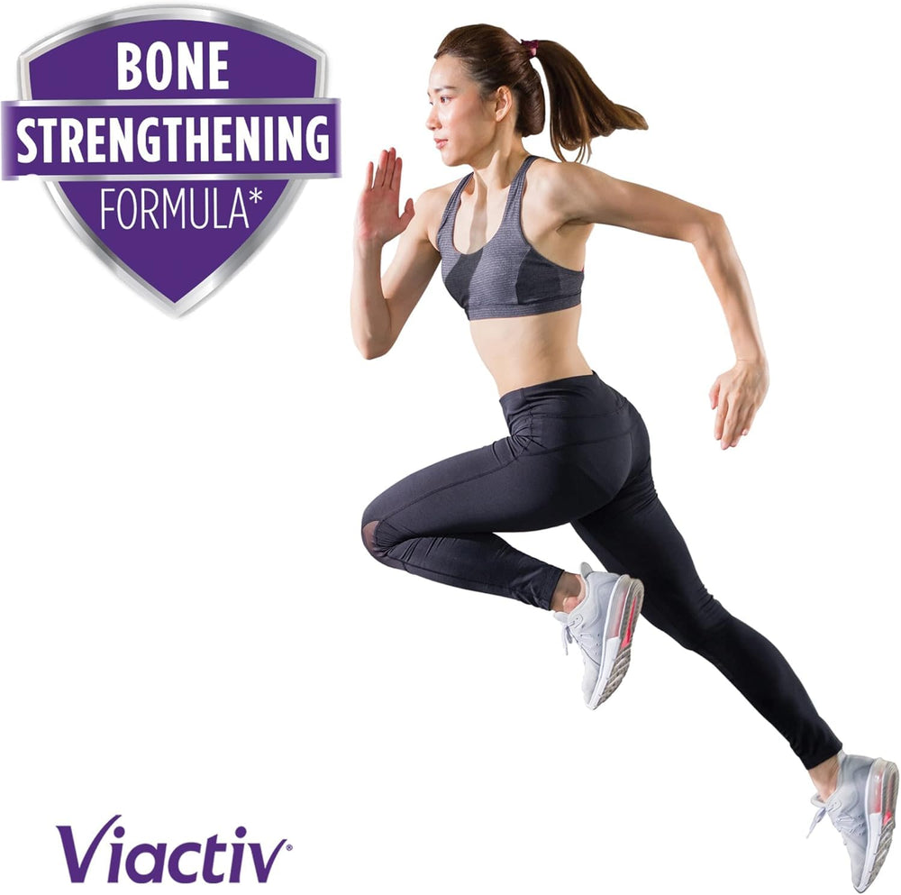 Front label of Viactiv bottle emphasizing calcium and vitamin d benefits