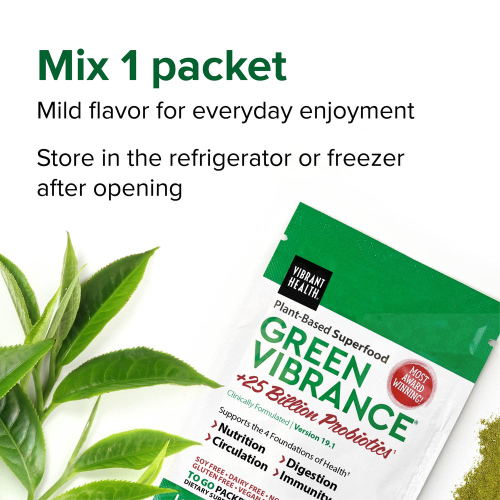 Green Vibrance packaging highlighting ingredients
