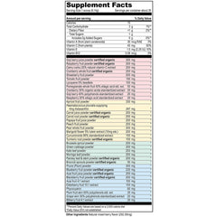 Close-up of scoop with Spectrum Vibrance powder showing berry and greens blend