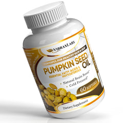 Vibraxlabs Pumpkin Seed Oil bottle with 60 softgels