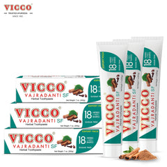 Vicco Vajradanti toothpaste box and tubes set for 3-pack