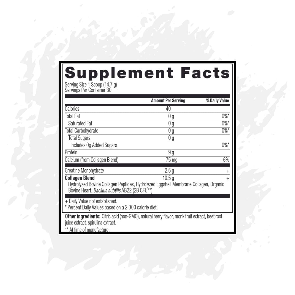 Unflavored VICERA Creatine + Collagen powder container