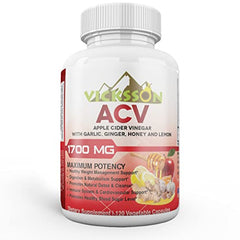 Front view of Vicksson Apple Cider Vinegar Pills bottle on white background