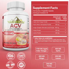 Partial nutrition facts panel on bottle