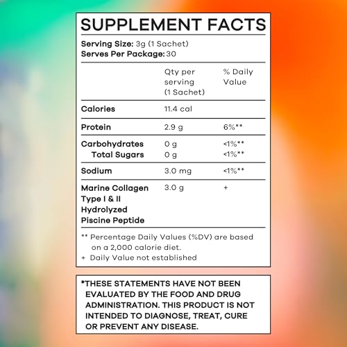 Single 3 g sachet of Vida Glow Marine Collagen powder