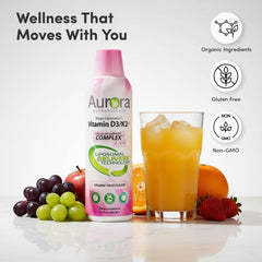 Gluten-free, non-GMO organic fruit flavor Vitamin D3/K2+ with Vitamin C