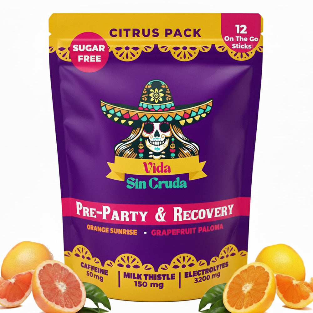 Vida Sin Crua electrolytes bottle front for rapid hydration on the go