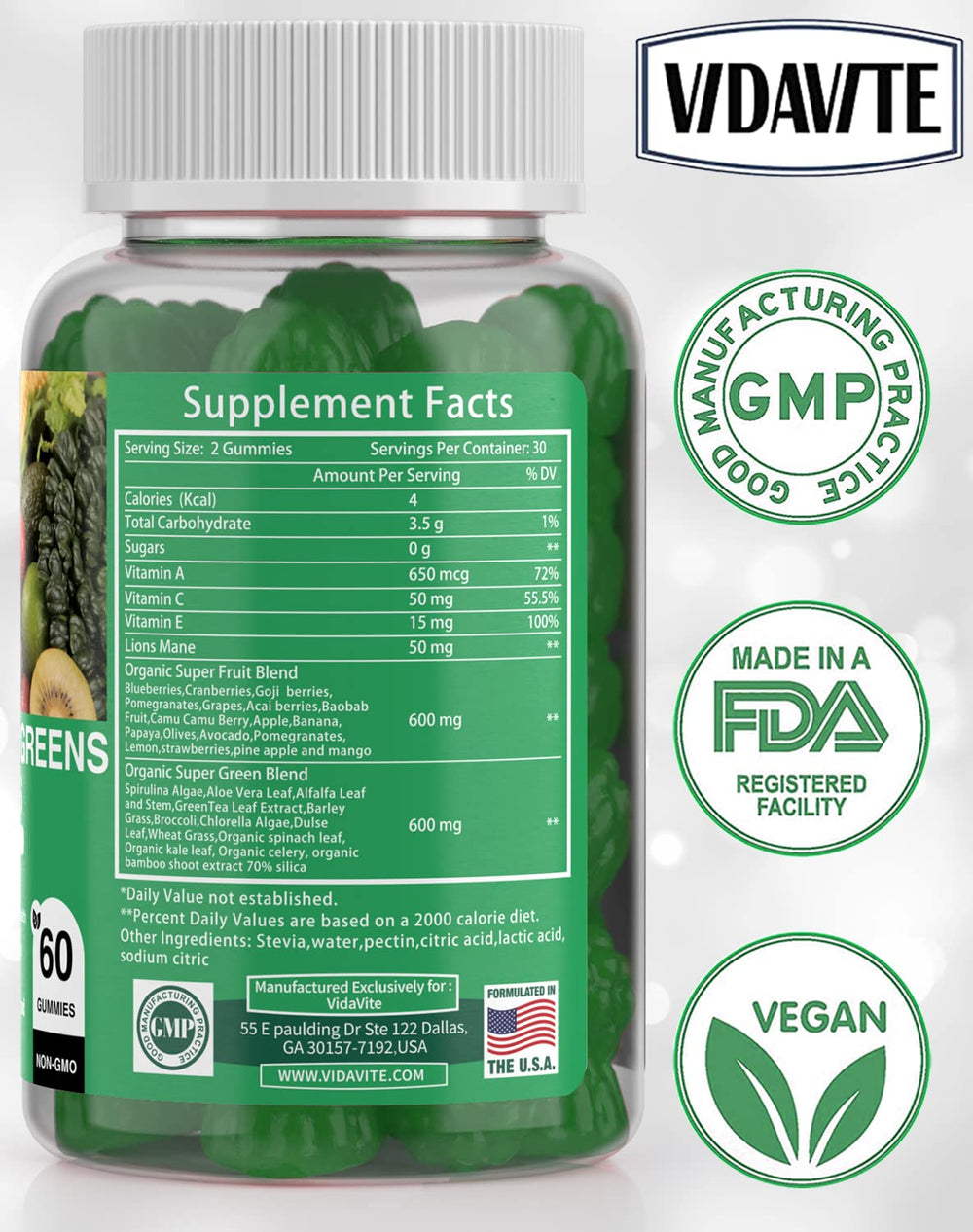 Assortment of fresh fruits and greens representing super greens