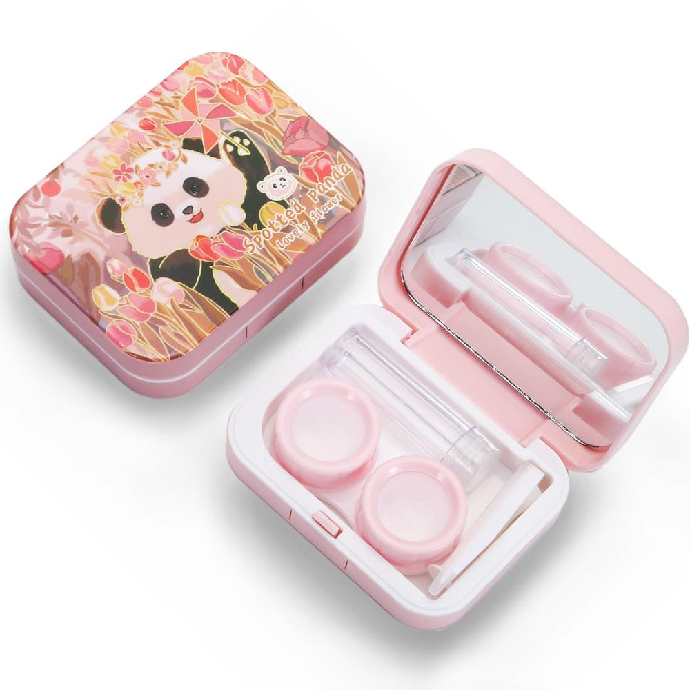 Front view of Vifirstew panda design contact lens case