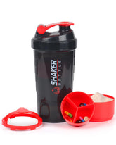 VIGIND 16 oz protein shaker with storage and pill tray