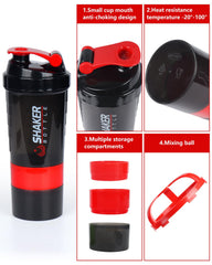 Shaker side embossed with ounce and milliliter measurements
