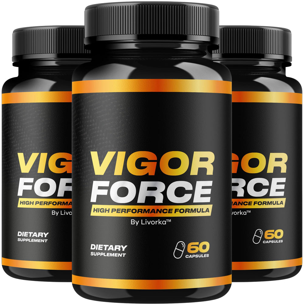 Three-pack Vigor Force bottles - front view