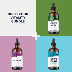 Tincture bottle poured into tea for serving suggestion