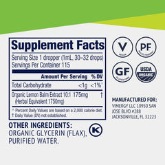 Lemon balm tincture added to tea