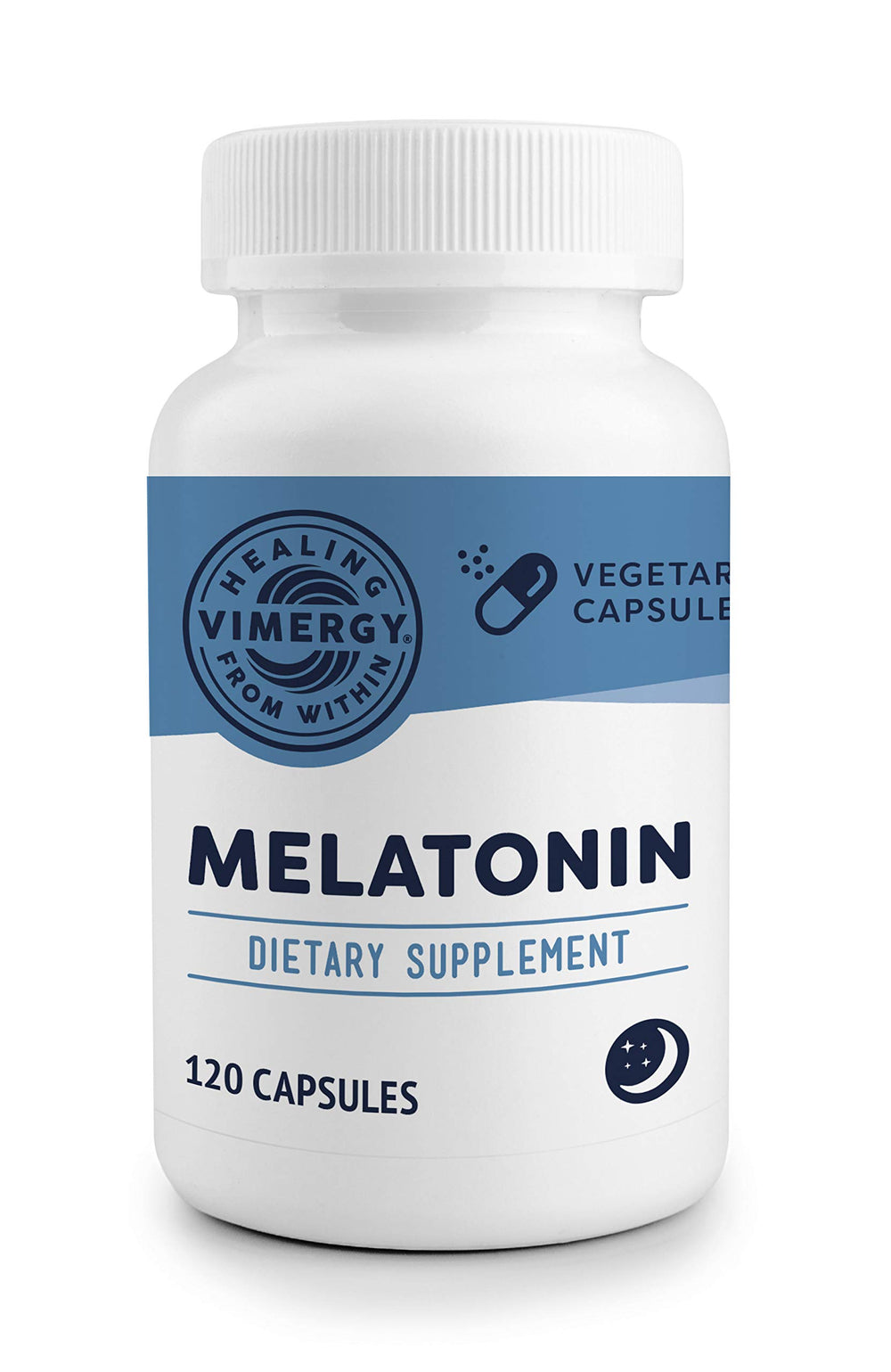 Vimergy Melatonin bottle and label