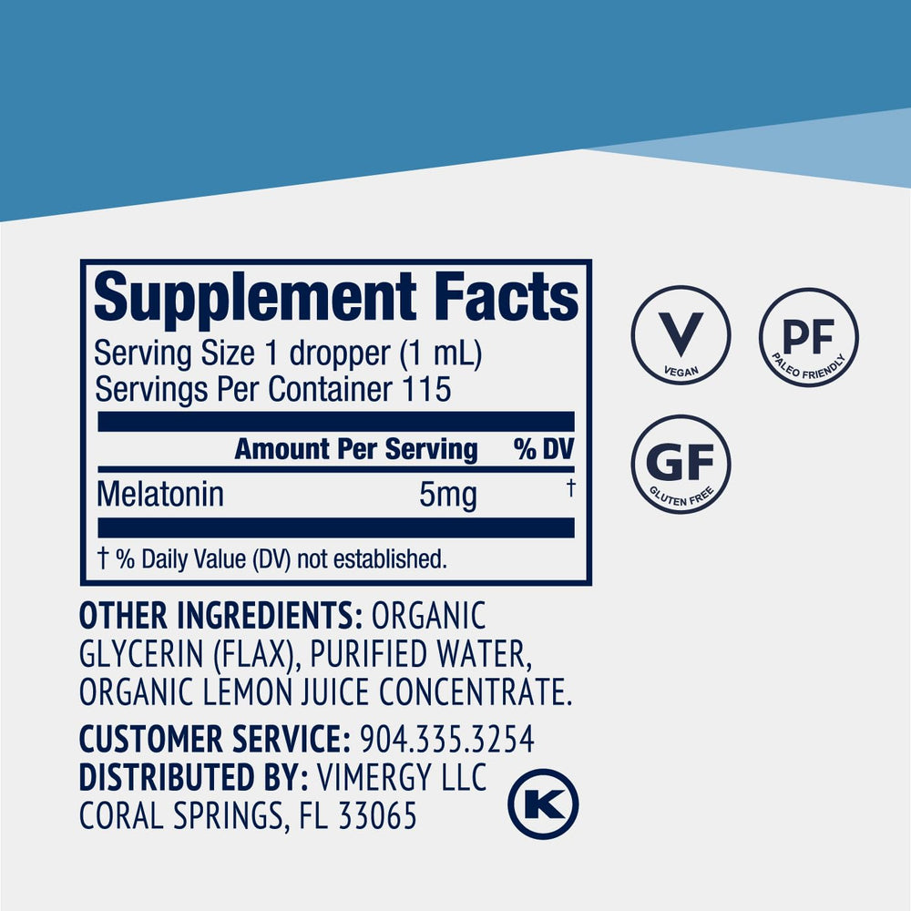 Vimergy Melatonin bottle with packaging