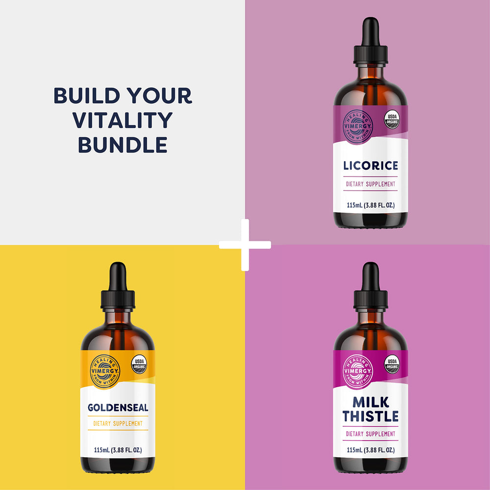 Product packaging and Vimergy Olive Leaf Liquid bottle on display